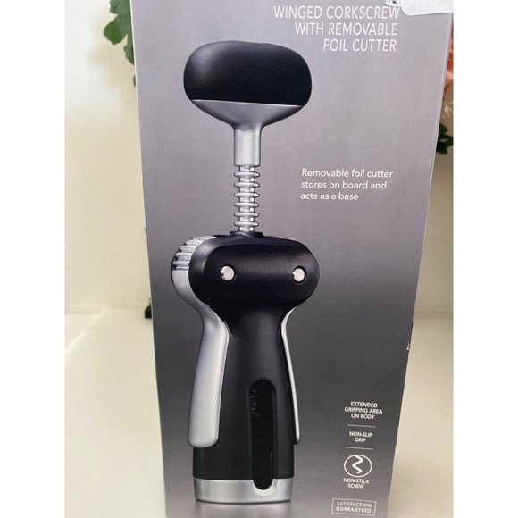 OXO Steel Winged Corkscrew w Removable Foil Cutter From Bed Bath and Beyond NIB - Picture 6 of 11